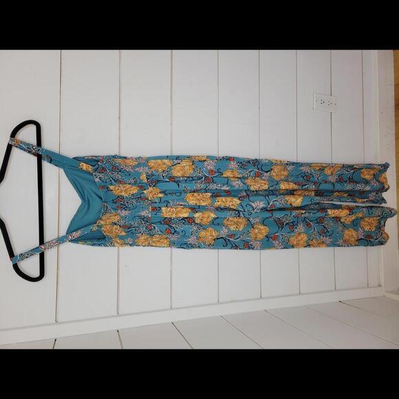 BOG Collection small (?) Blue & yellow floral jumpsuit jumper - Picture 2 of 4